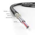5.0mm 8F armoured fiber optical cable with braid