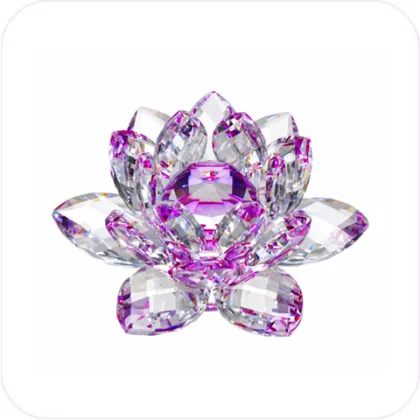 crystal glass lotus flower