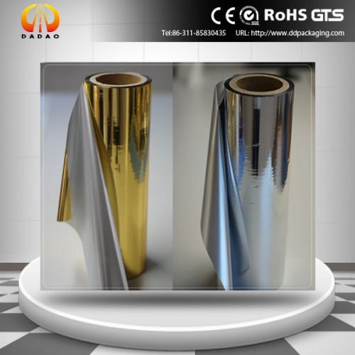 Metallized Pet Mylar Film Golden coated metallized PET film Factory