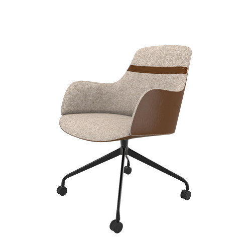 Silla de oficina de cuero con ruedas