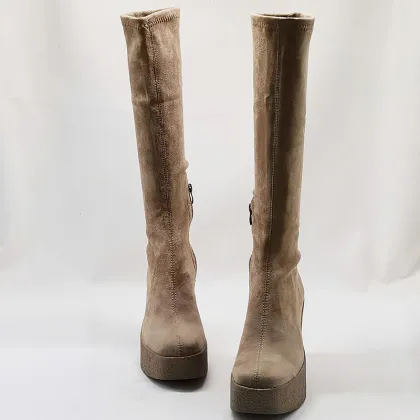 Autumn New Women's Mid-Tube High Boots: Fashion Casual Long Tube Over-the-Knee Thick-Soled Boots