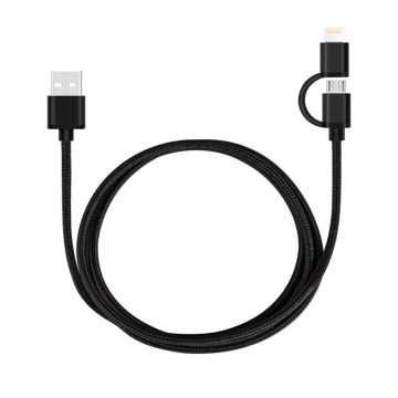 2in1 Lightning Micro USB Cable Nylon Braided