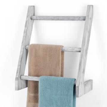 Rustic Wood Wall Hanging Bathroom Towel Rack