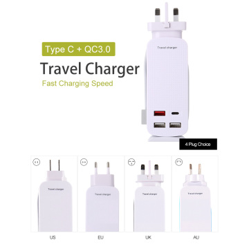 Adaptador de carregador de viagem com EUA / UE / UK / AU Plug