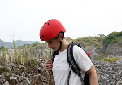 Used Safety Helmets for Outdoor Mountaineering Climbing