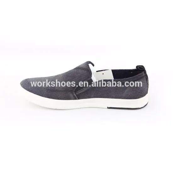 Custom Made Flat Comfortable Black Slip On Sneaker Casual Shoes For Men