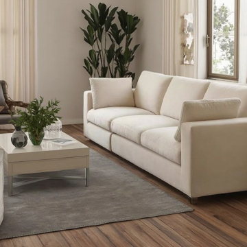 Sofa beludru berbaring modular berkualitas tinggi set dengan kaki kayu untuk kamar tidur dan ruang tamu