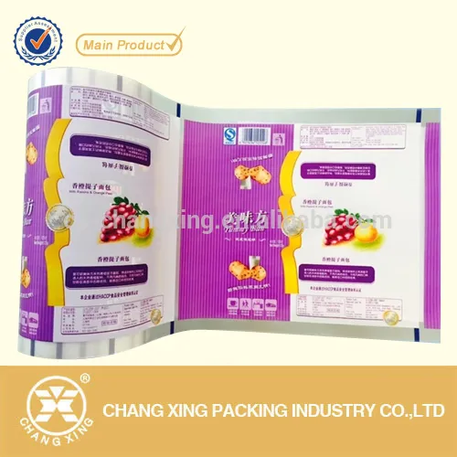 Flexible metallized laminated food grade plastic packing roll film for hard candy/biscuits packaging