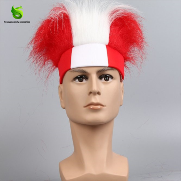 Short Synthetic Fiber Fan Wigs for World Cup