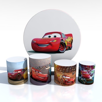 car theme circle birthday wall backdrop cover