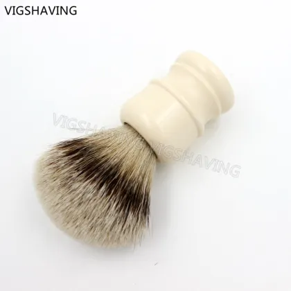 faux ivory hadle silvertip badger shaving brush parker