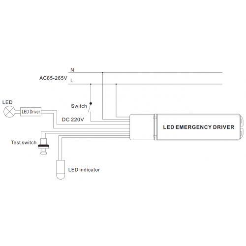 60W LED emergency driver intergrated full power 180mins