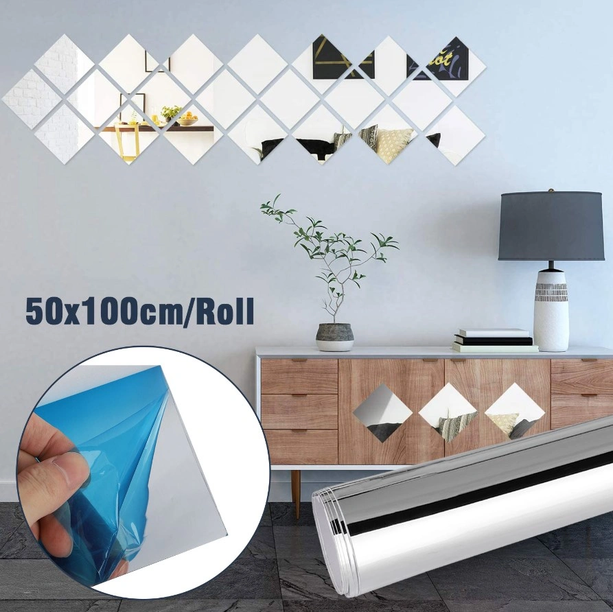 Flexible Mirror Sheets,50x100cm Mirror Paper Self Adhesive Roll