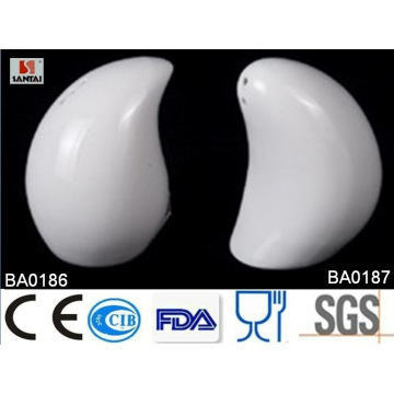 Unique white porcelain salt and pepper shaker wedding gift set