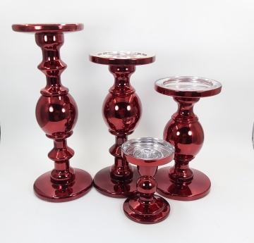 customized hand blown colored glass candle holders