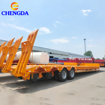3 άξονας 30ton Lowbed Ramp Semi Truck Trailer προς πώληση