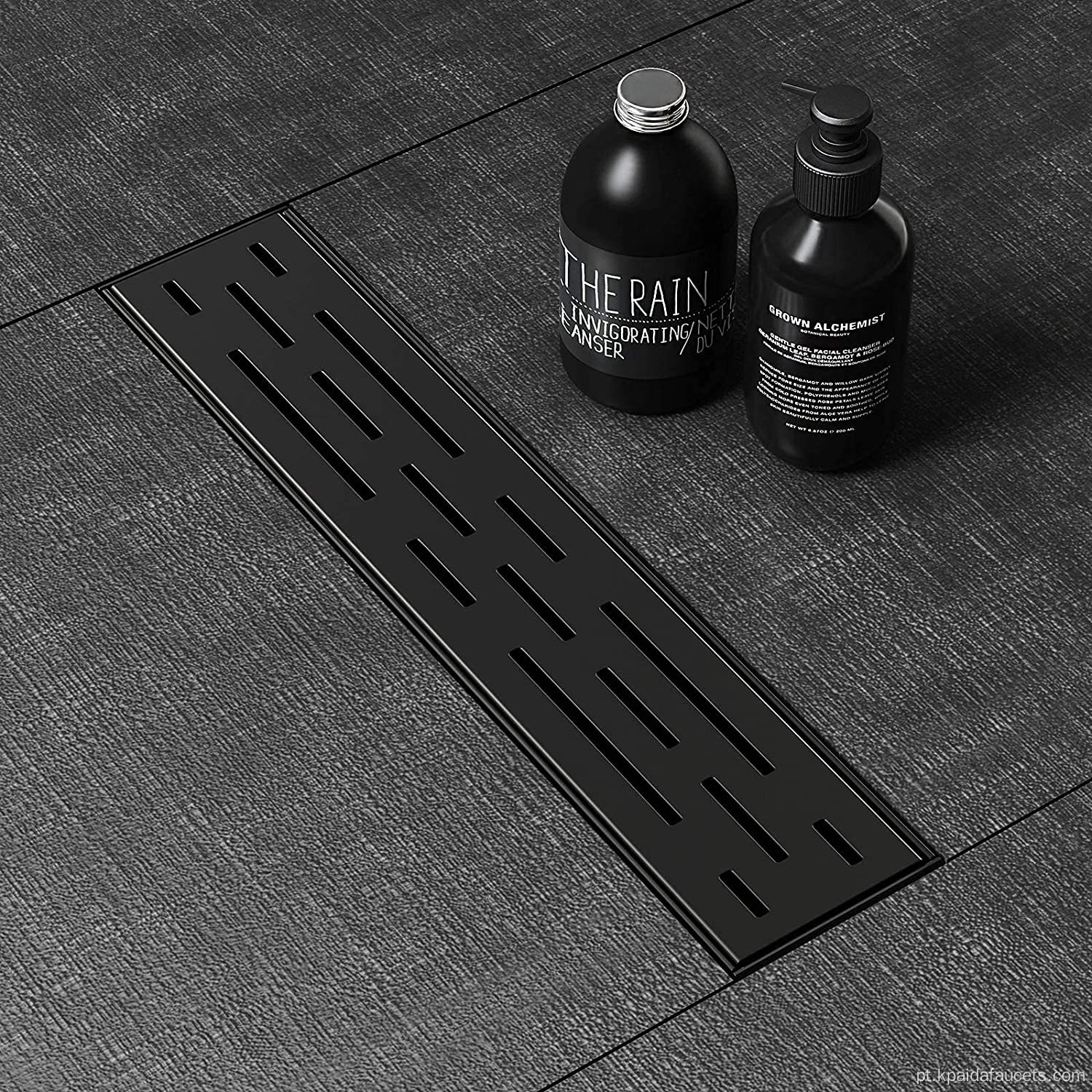Ralo de piso de chuveiro linear de latão moderno prateado