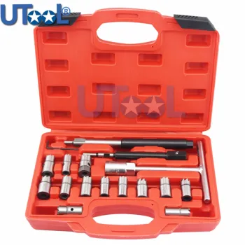 Diesel Injector Seat Cutter Tool Set - 17PCS Auto Repair Kit