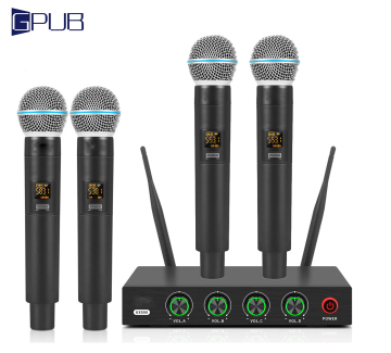 Dual Wireless Mic Cordless Dynamic Handheld Microphone UX500 UHF 4 Channels