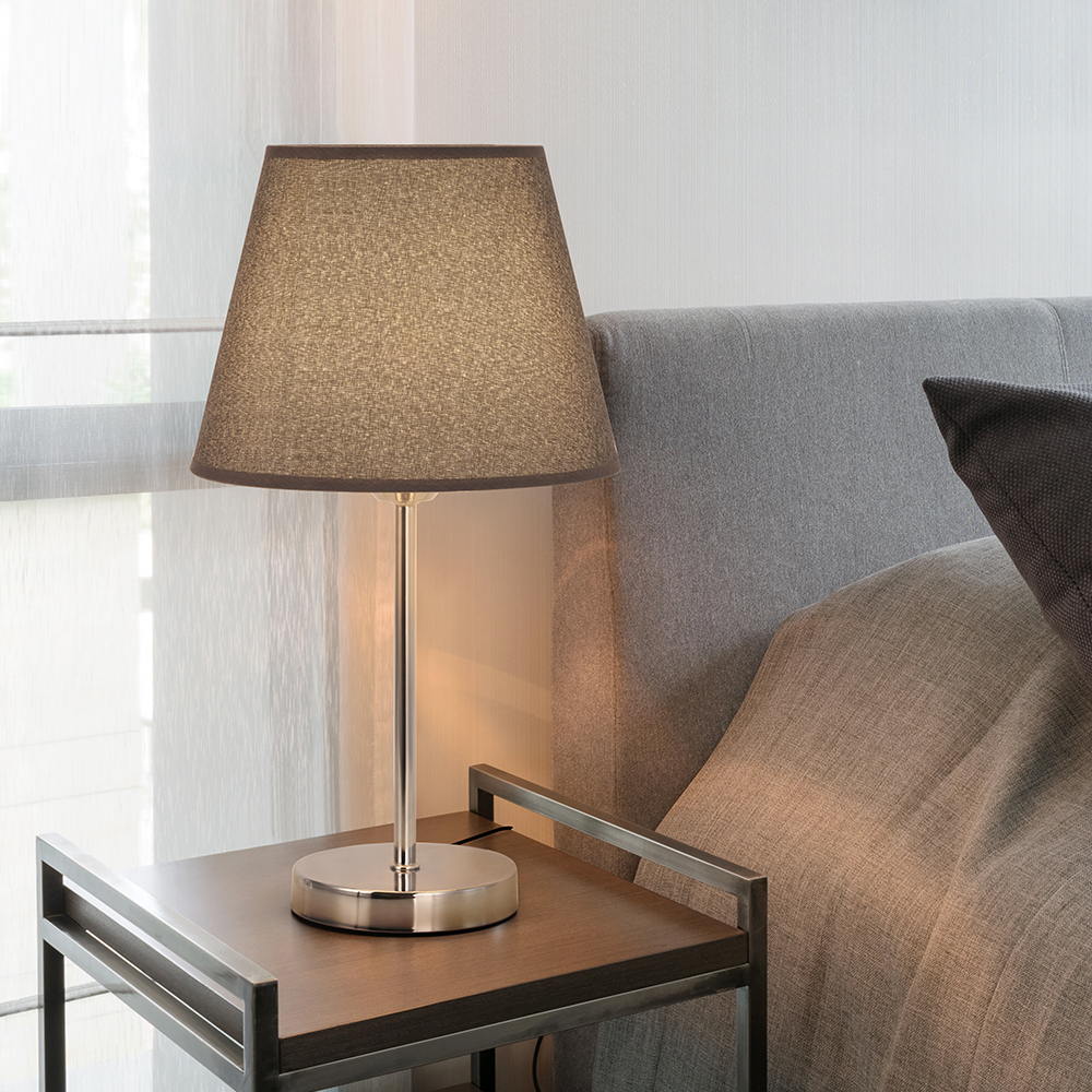 Silver Nightstand Lamp