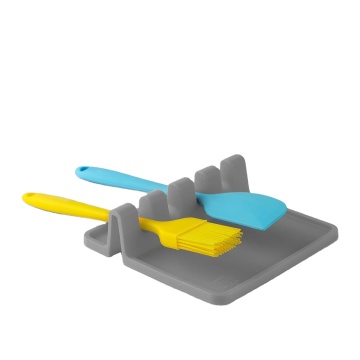 Silicone Utensil Rest with Drip Pad - Heat-Resistant Spoon Holder