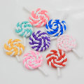 Kawaii Mixed Colors Swirl Lollipop Polymer Clay Candy Cabochon Για Παιδικά DIY χειροτεχνία