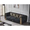 italian technology cloth straight row three-seat sofa