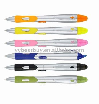 promotional multi-function pen with highlighter