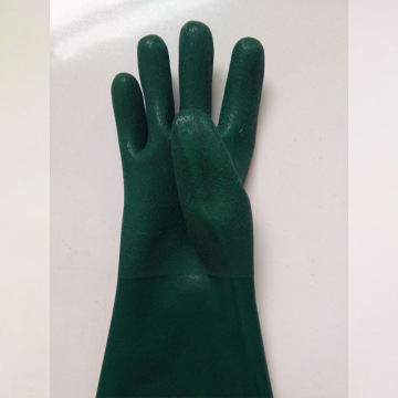 Grüne 65cm Handschuhe mit sandigem Finish