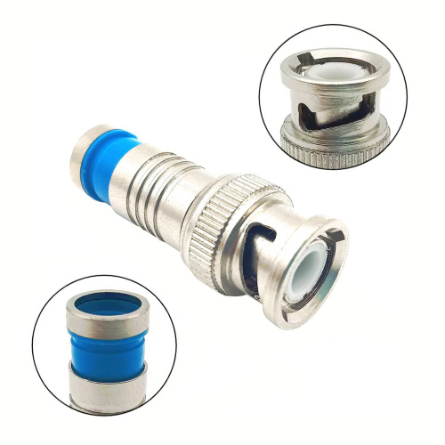 BNC Male Quad Shield Compression Coax Connector