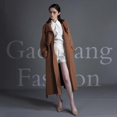 Dark brown double-sided cashmere coat