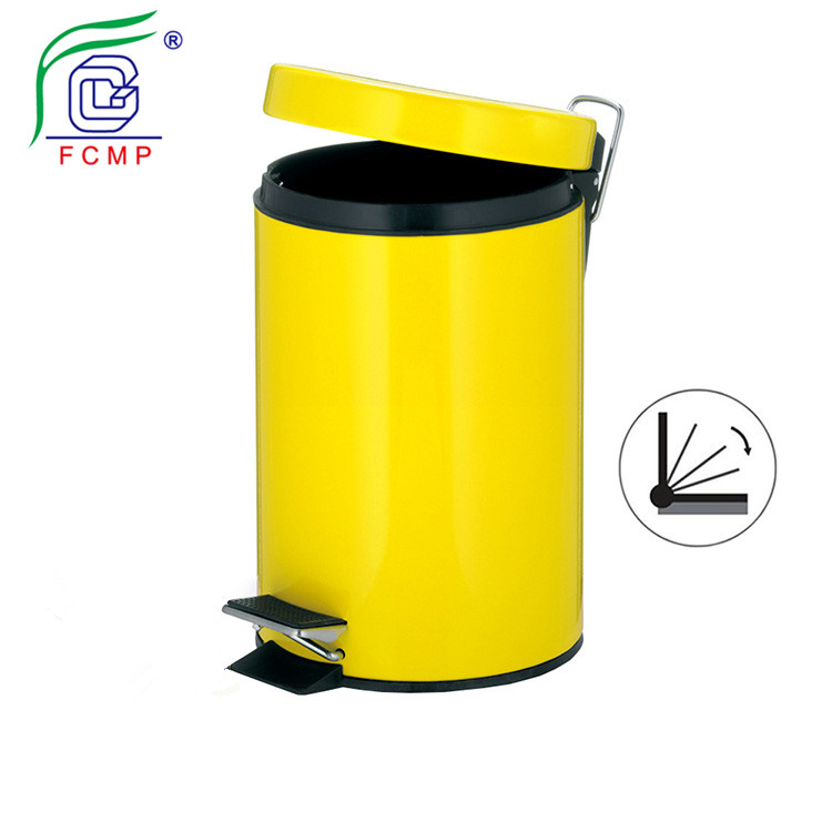 yellow stainless steel pedal bin