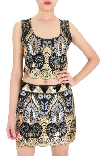 Women's Sequin Shining Party Round Neck Tank Top
