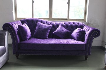 Living room furniture antique style three seat wooden frame tufted upholstery sofa furniture