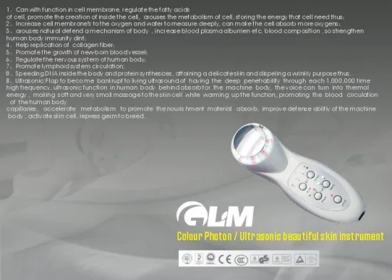 Oem Multifunction Handheld Colour Photon &amp; Ultrasonic Treatment Facial Beauty Equipment