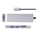 Multiple Support USB3.0 Type-C HUB TO HDMI+SD+TF+USB3.0*2