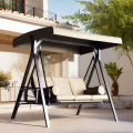 Iron Steel Outdoor Swing Patio Chair With Canopy