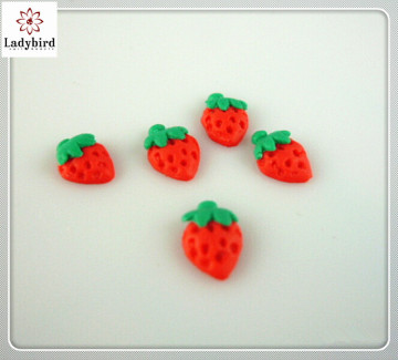 2014 ladybird newest red Strawberry 3D design nail art decoration nail fimo art
