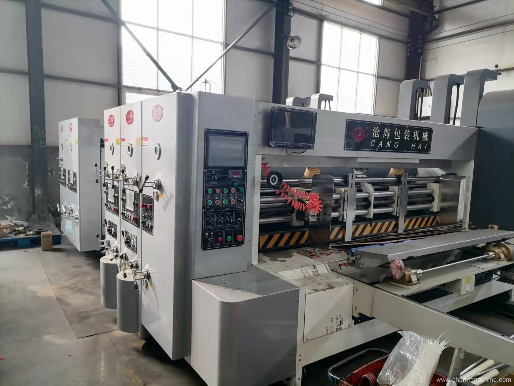 4 color flexo printing slotting die cutting machine