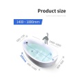 Acrylic Thin Edge White Small Oval Bathtub