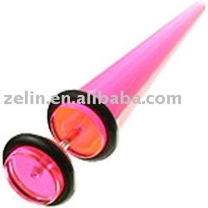 pink UV marble swirl ear body jewelry