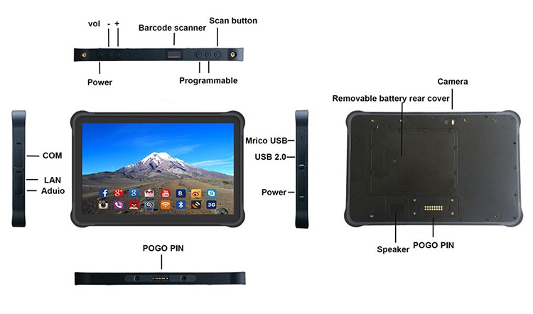 10.1 inch rugged tablet