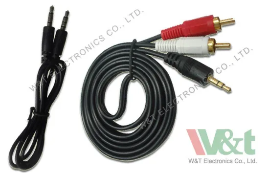 Mobile Phone Black Dc Power Cables Digital Audio Stereo Rca Cable