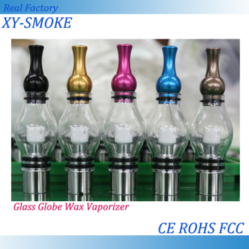 Wax Oil Dry Herb Vaporizer Glass Globe Vaporizer with Metal Drip Tips