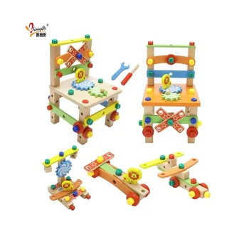 Wholesale Kids' Wooden DIY Toys: Focus on Funny Educational Chairs and Assemble Wooden Tools
