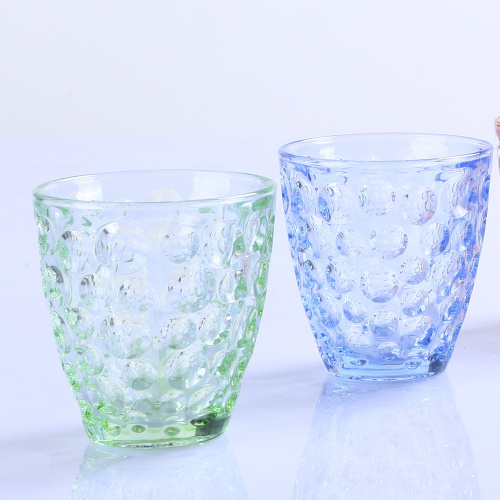 Handgemachter Glasbecher mit Blasenmuster-Design-Glasbecher