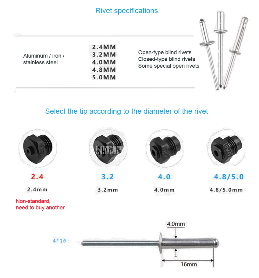 Z5000a Commercial Pneumatic Rivet Gun Hydraulic Riveting Tool Air ...