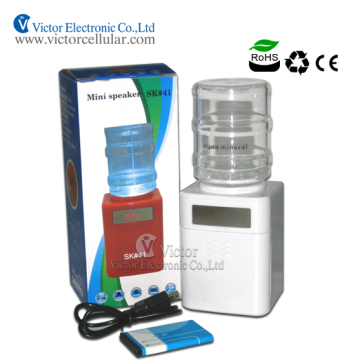Water Dispenser Design LED flashing light Mini Speaker, TF, USB, FM, AUX cable