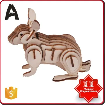 100% factory directly eduational diy 3d wooden animal toy