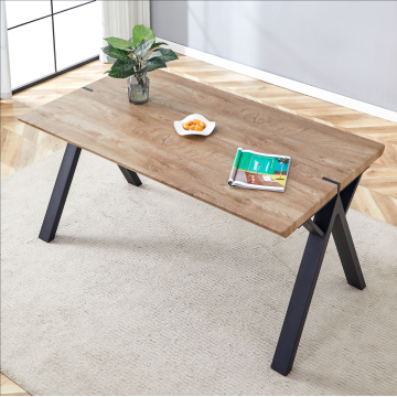 Dining Table with MDF and Black Iron Legs
